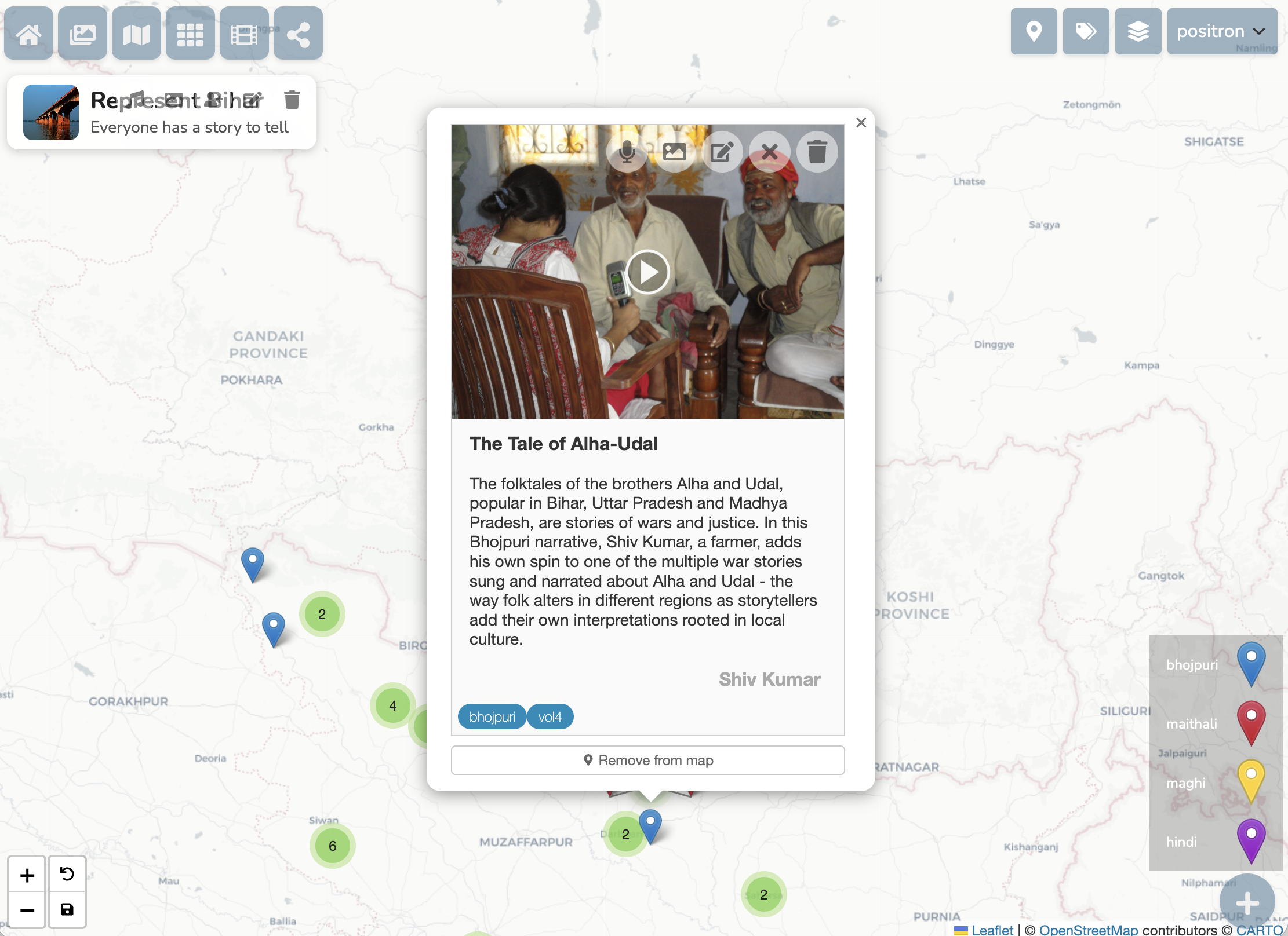 Fotomap map view with media markers